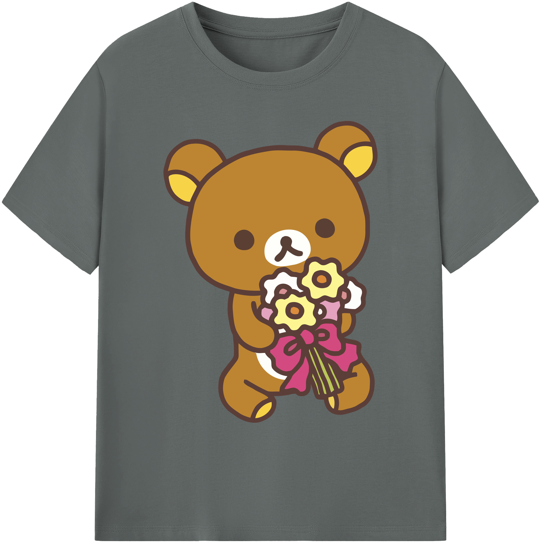 （画像用） リラックマ リラックマ キイロイトリ Rilakkuma Korilakkuma Kiiroitori 綿100％ メンズ半袖Tシャツ｜肌触りやわらか＆通気性